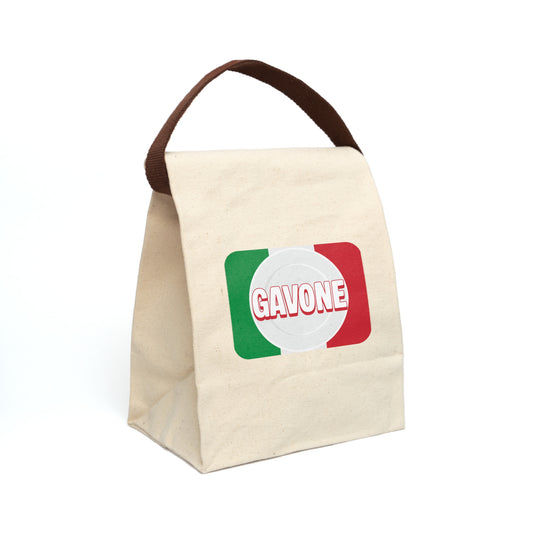 "Gavone" Funny Italian Food Lover Design – Green, White, and Red Flag Canvas Reusable Lunch Bag With Strap