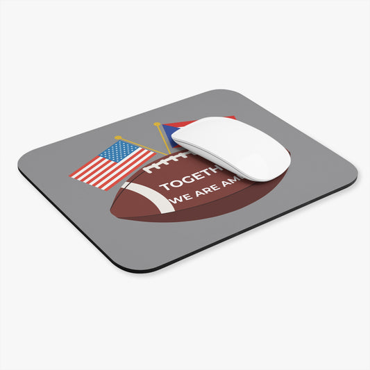 "Together, We Are America" Puerto Rico & USA Football Mousepad – Patriotic Dual Heritage Desk Mat