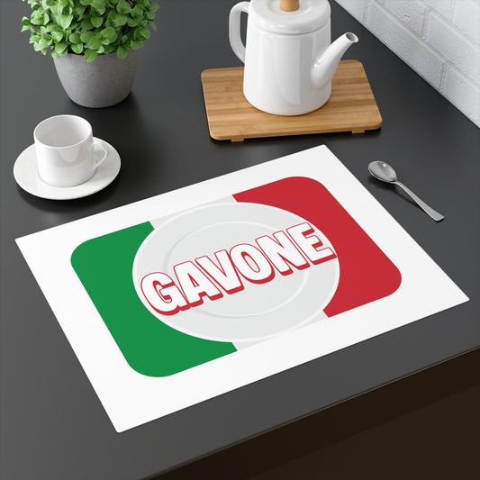 "Gavone" Funny Italian Food Lover Big Eater – Green, White, and Red Flag Placemat, 1pc
