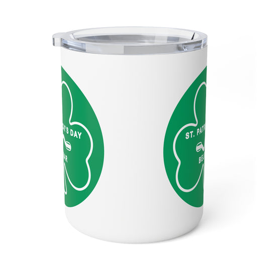 Belmar Shamrock Beach Badge Insulated Mug – 2026 St. Patrick's Day Celebration Travel Tumbler  10oz
