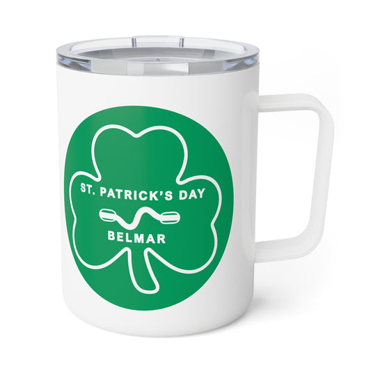 Belmar Shamrock Beach Badge Insulated Mug – 2026 St. Patrick's Day Celebration Travel Tumbler  10oz