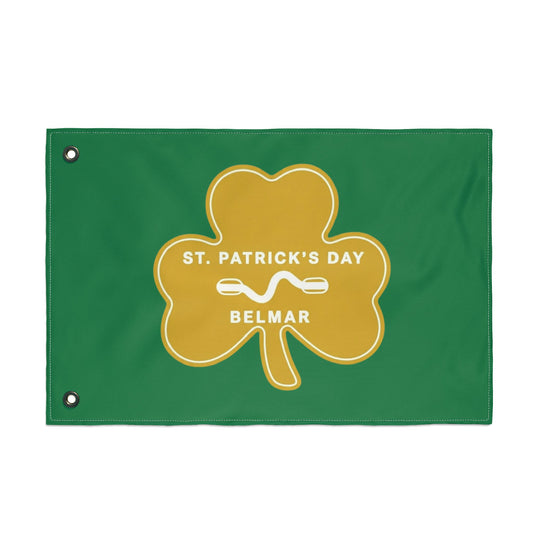 Belmar beach badge shamrock Double Sided Flag St. Patrick's Day 2026